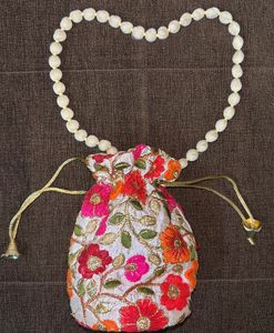 Floral Embroidered Potli Bag