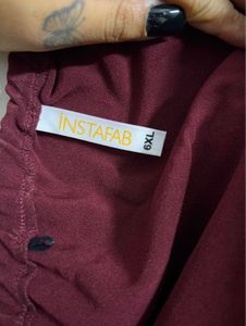 Instafab Maroon Off-Shoulder Sheath Dress