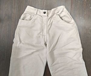 Beige High waist Trouser