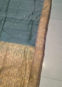 Nice Grey Colour Gadwal Saree