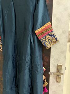 Teal Kurti with Pink Details