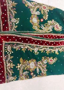 Full Zari Work Bride Saree Hand Made Without Damag