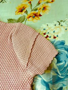 Pink Textured Crop Top
