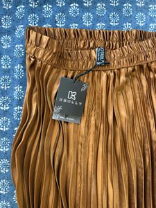 Bronze Pleated Skirt
