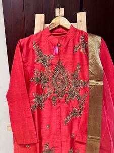 Xl/xxl/3xl Hand Embroidered Sherwani Style Suit