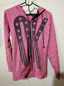Pink Full Zip Hoodie