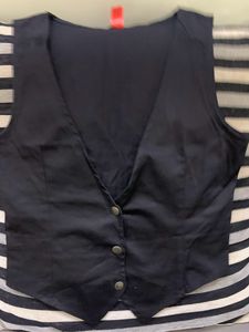 Y2k Black Fitted Waistcoat