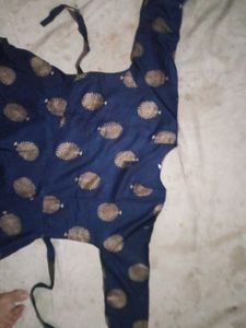 Stylish Navy Blue Printed Dress