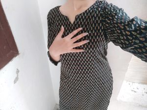 Black Kurti With Multicolor Touch