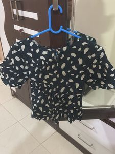 Stylish Black Print Only Top