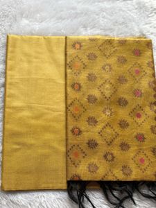 Premium unstitched Banarasi suit set with dupatta