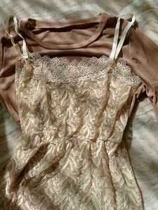 2 In One Korean Lace Dress
