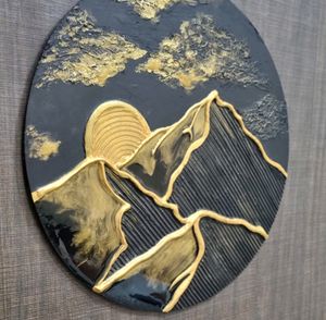 Contemporary 3DTexture Art Wall Decor-Golden Peak