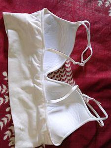 White Padded Sports Bra