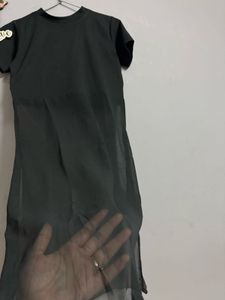 Black Kurta - Sheer Detail