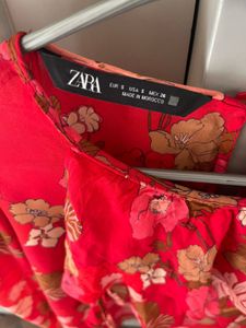 Zara Floral Ruffle Blouse