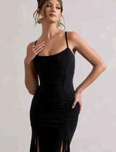 Elegant Black Bodycon Maxi Dress