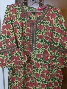 Varanga Pure Cotton Bell Sleeves Kurta For Women