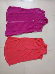 Stylish Sleeveless Long Shirts – Pack of 2