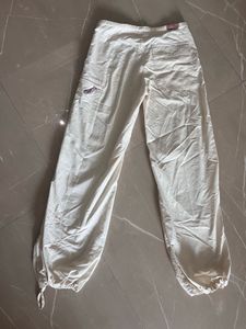 Beige Cream Baggy Cargo Pants