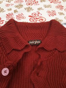 Wollen Maroon Long Sweater/Shrug