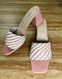 Peach Block heels
