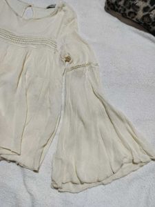 Elegant Cream Long Sleeve Blouse