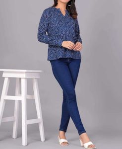 Blue Pure Cotton Turnic