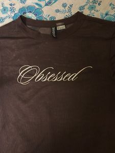 H&amp;M Brown Sheer Net Crop Top | T-Shirt Style |