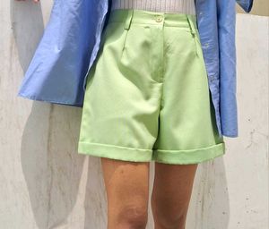 Green Casual Shorts