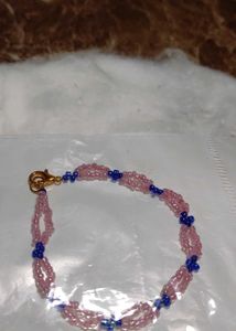 Pink &amp; Blue Beaded Bracelet