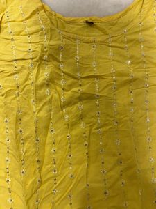 Yellow Embellished Kurti