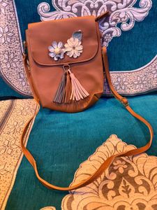 Brown Floral Crossbody Bag