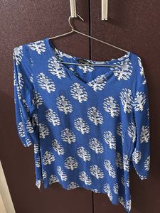 Blue Printed Top