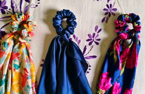 3 Satin Hair Scrunchies