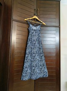 Ginger Women Blue Viscose Floral Printed Dress