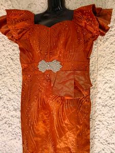 Rust couture Gown
