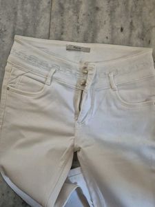 White High Waist Denim