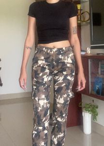 Camo army print cargo pants