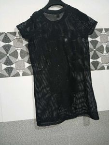 Black Peacock Sequin Dress