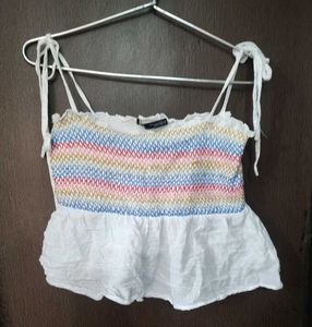 ZARA 🌈 Smocked Crop Top Never Used