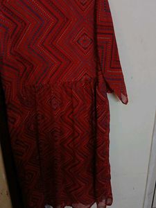 Red Diamond Print Dress