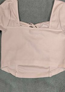 Ribbed Tie-Front Long Sleeve Top