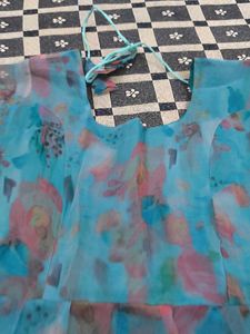 Anaarkali Kurta Set With Paint And Freebies