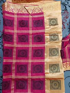 Pink  Saree with Blouse Piece