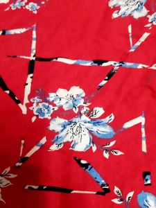 Red Floral Print Button-Down Shirt