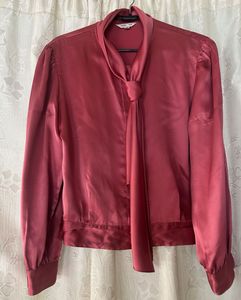 Vintage Silk Tie-Neck Blouse