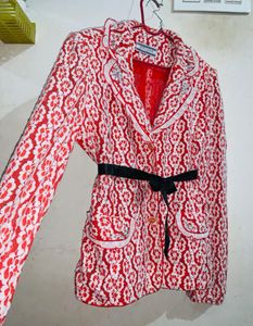 Red & White Floral Jacket