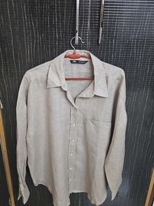 Zara Oversized Linen Blend Shirt