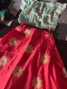 pink skirt with two tops